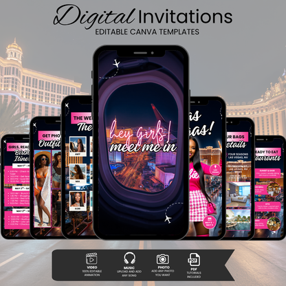 Las Vegas Birthday Getaway Invitation &amp; Itinerary