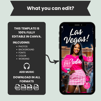 Las Vegas Birthday Getaway Invitation &amp; Itinerary