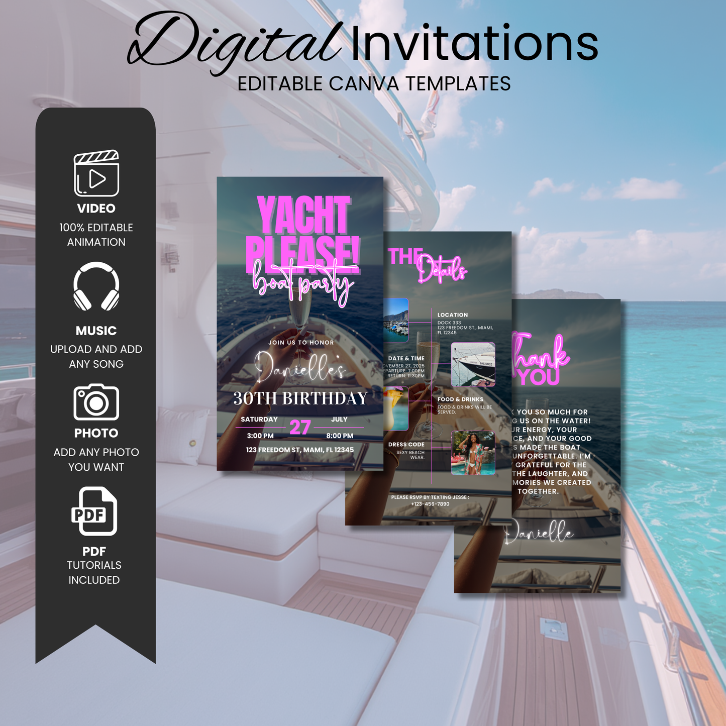 Boat Party Invitation Bundle