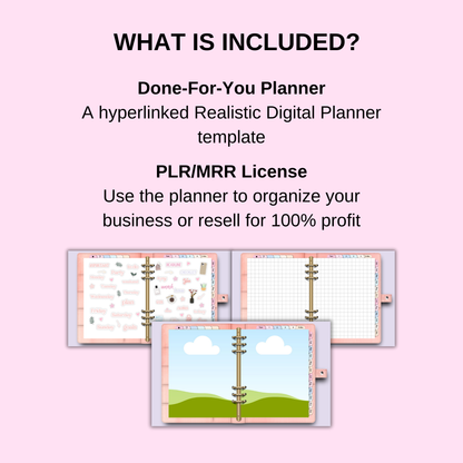 PLR Blank Realistic Digital Planner Template