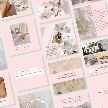 PLR Pink Life Coach Instagram Post Templates